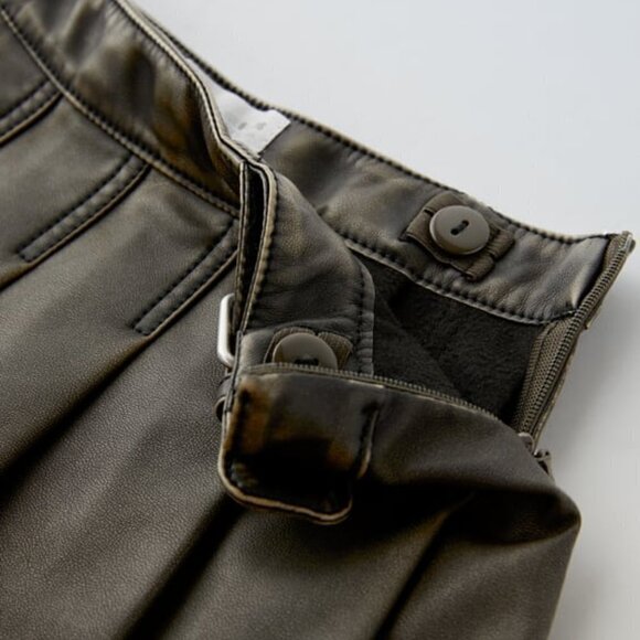 Zara Washed Faux Leather Skirt - Picture 4 of 4